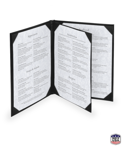 Triple Booklet Bonded Leather Menu Covers