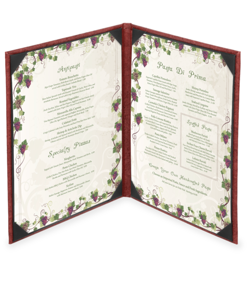 Double Milano Leather Menu Cover