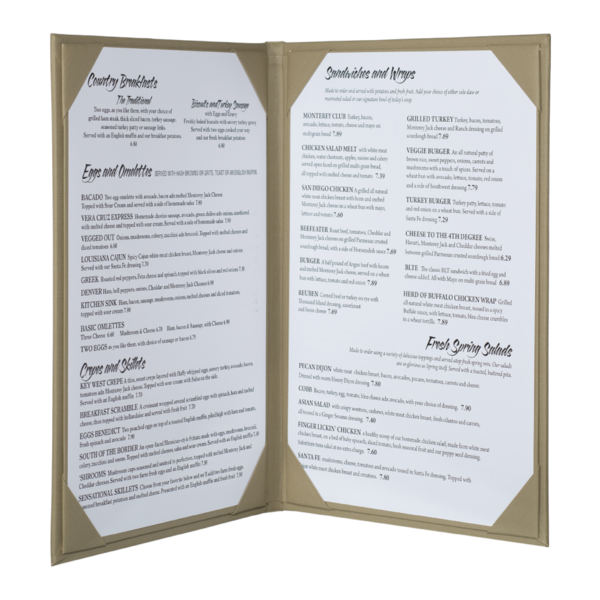 Double Summit Linen Menu Covers (Two View)
