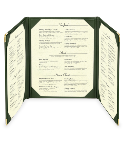 Triple Imitation Leather Menu Covers