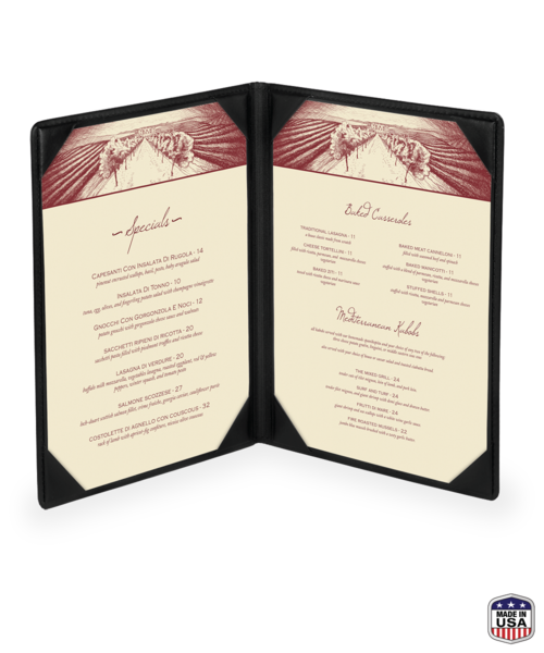 Double Faux Leather Menu Covers