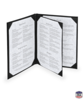 Image Triple Booklet Bonded Leather Menu Covers (Four View)