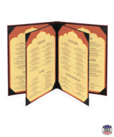 Image Quad (and Larger) Booklet Bonded Leather Menu Covers (Six+ View)