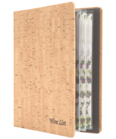 Image Faux-Cork Wine List Covers<br>Vineyard Screw and Post