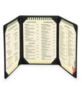 Image Triple Continuous Faux Ostrich Menu Covers (Three View)
