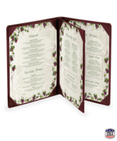 Image Triple Booklet Faux Leather Menu Covers (Four View)